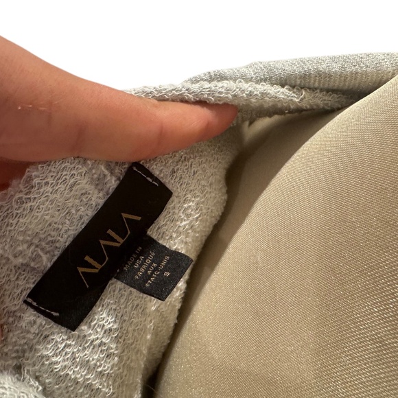 ALALA grey sparkle boxy cropped hoodie sweatshirt - size small - Picture 4 of 5